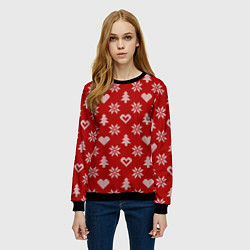 Свитшот женский Красный рождественский свитер, цвет: 3D-черный — фото 2
