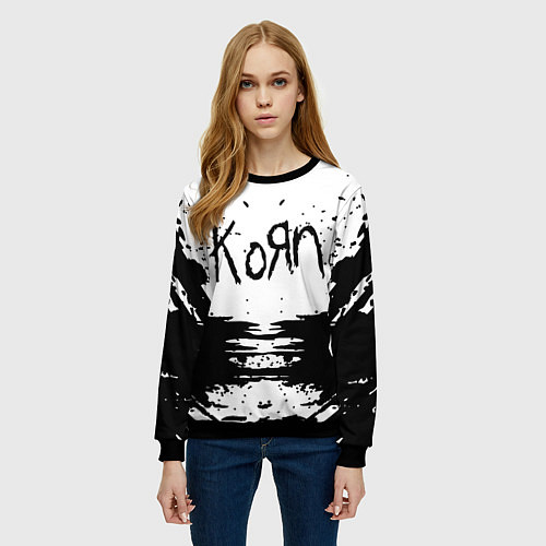 Женский свитшот Korn / 3D-Черный – фото 3