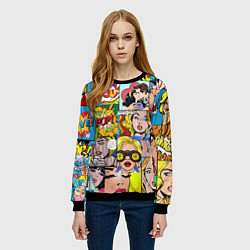 Свитшот женский Pop Art, цвет: 3D-черный — фото 2