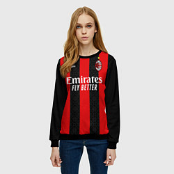 Свитшот женский AC MILAN 2021 - ДОМАШНЯЯ, цвет: 3D-черный — фото 2