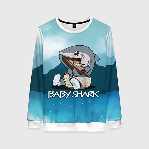 Женский свитшот Baby Shark / 3D-Белый – фото 1