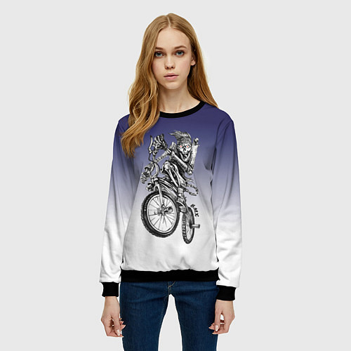 Женский свитшот BMX / 3D-Черный – фото 3