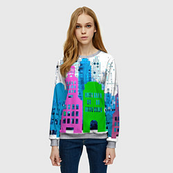 Свитшот женский Город, цвет: 3D-меланж — фото 2