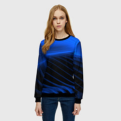 Свитшот женский Неоновые лучи, цвет: 3D-черный — фото 2