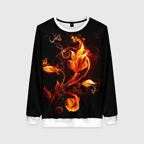 Женский свитшот Огненный цветок / 3D-Белый – фото 1