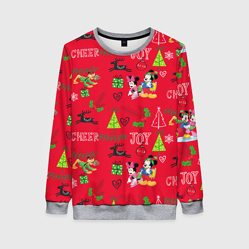 Женский свитшот Mickey & Minnie pattern / 3D-Меланж – фото 1