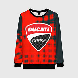 Свитшот женский Ducati Corse logo, цвет: 3D-черный