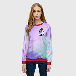 Свитшот женский AMONG US GRADIENT, цвет: 3D-красный — фото 2