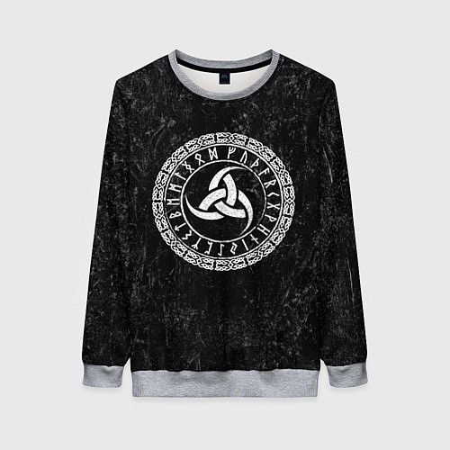 Женский свитшот Рог Одина / 3D-Меланж – фото 1