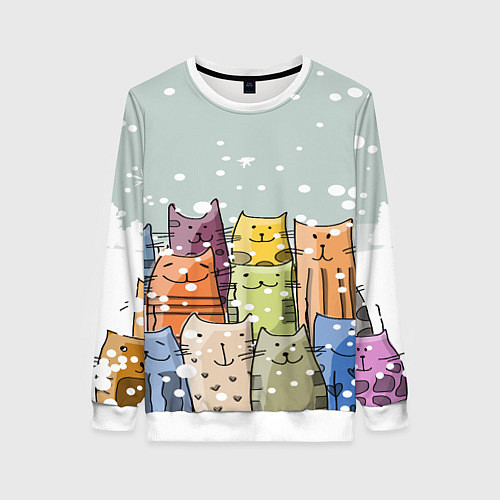 Женский свитшот Котики / 3D-Белый – фото 1