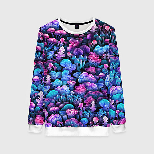 Женский свитшот Волшебные грибы / 3D-Белый – фото 1