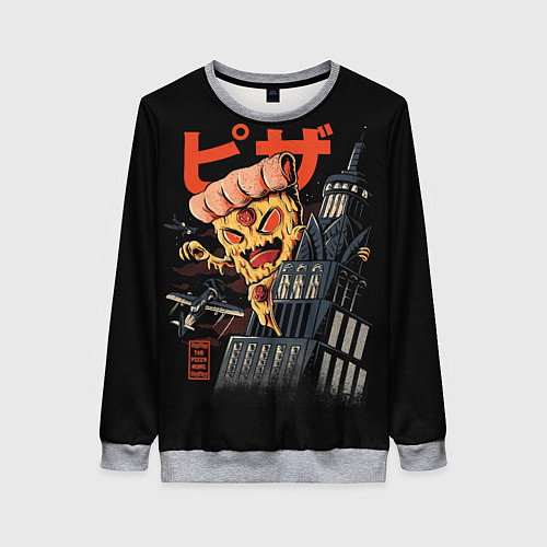 Женский свитшот Pizza Kong / 3D-Меланж – фото 1