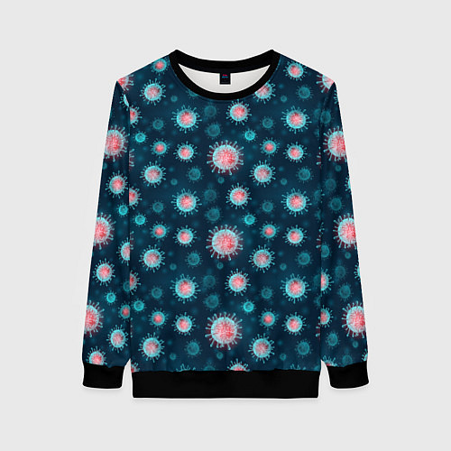 Женский свитшот Ковид-19 / 3D-Черный – фото 1