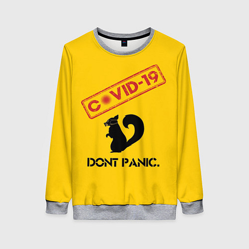 Женский свитшот Dont Panic covid-19 / 3D-Меланж – фото 1