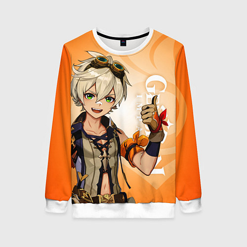 Женский свитшот GENSHIN IMPACT, БЕННЕТ / 3D-Белый – фото 1