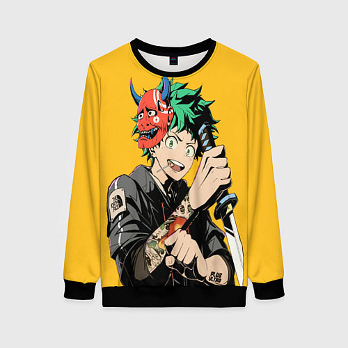 Женский свитшот Моя геройская академия Мидория / 3D-Черный – фото 1