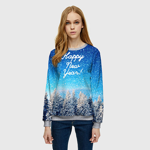 Женский свитшот Happy New Year / 3D-Меланж – фото 3