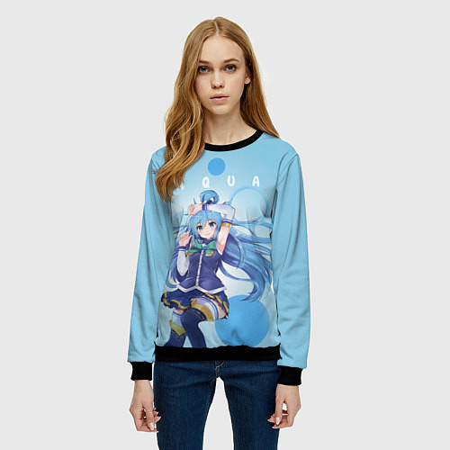 Женский свитшот Aqua / 3D-Черный – фото 3