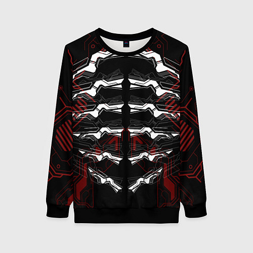 Женский свитшот Цифровой киберскелет / 3D-Черный – фото 1