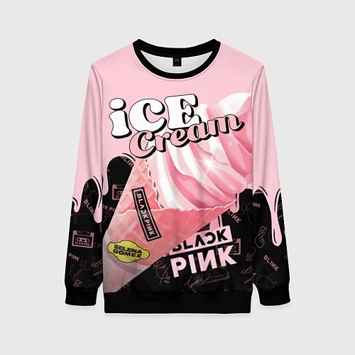 Женский свитшот BLACKPINK ICE CREAM / 3D-Черный – фото 1