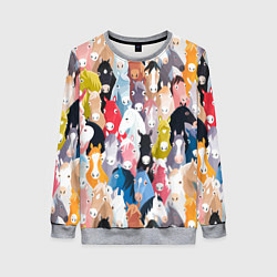 Женский свитшот Цветные лошади