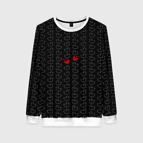 Женский свитшот Уточки паттерн текстура 18 / 3D-Белый – фото 1