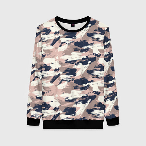 Женский свитшот Кремовый камуфляж / 3D-Черный – фото 1
