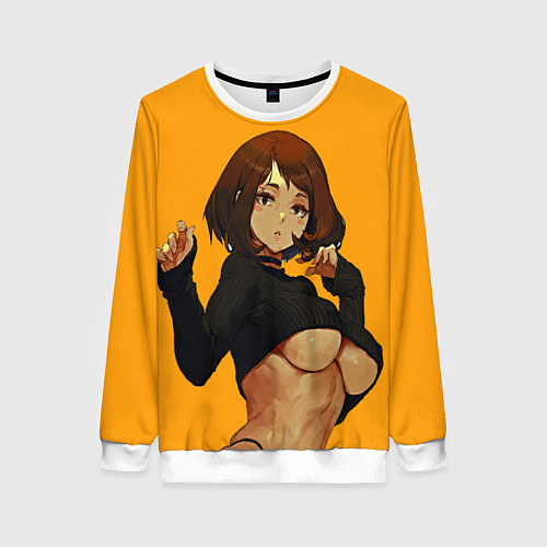 Женский свитшот Uraraka Ahegao Урарака / 3D-Белый – фото 1