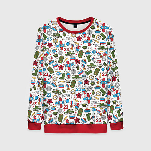 Женский свитшот 23 февраля / 3D-Красный – фото 1