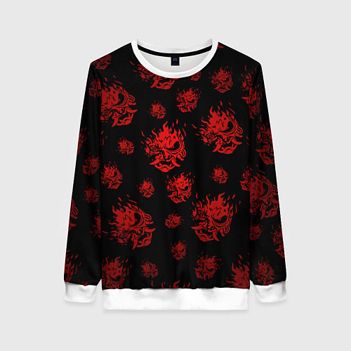 Женский свитшот RED SAMURAI PATTERN / 3D-Белый – фото 1