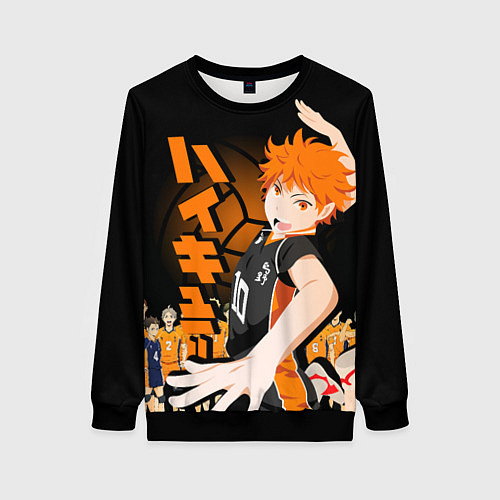 Женский свитшот ВОЛЕЙБОЛ!! HAIKYUU!! / 3D-Черный – фото 1