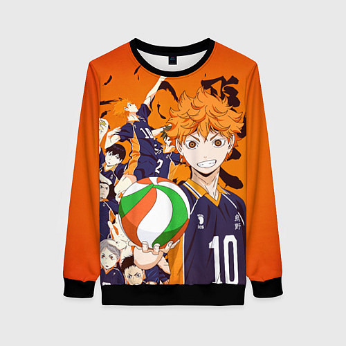 Женский свитшот ВОЛЕЙБОЛ!! HAIKYUU!! / 3D-Черный – фото 1