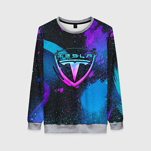 Женский свитшот TESLA NEON / 3D-Меланж – фото 1