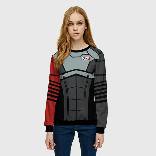 Женский свитшот КОСТЮМ N7 MASS EFFECT N7 М / 3D-Черный – фото 3