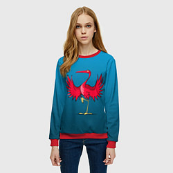 Свитшот женский Красный журавль, цвет: 3D-красный — фото 2
