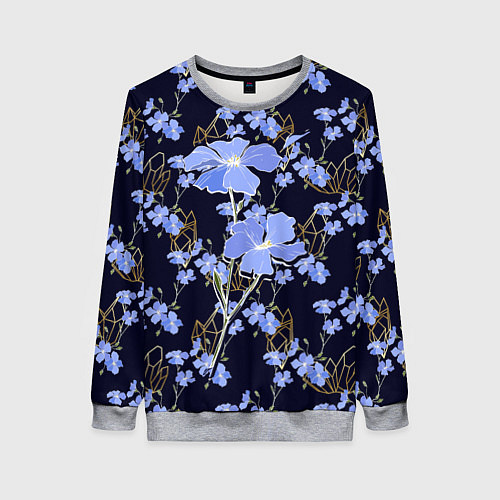 Женский свитшот Незабудки / 3D-Меланж – фото 1
