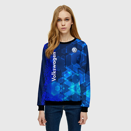 Женский свитшот Volkswagen / 3D-Черный – фото 3