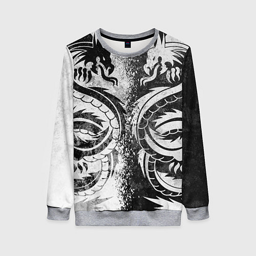 Женский свитшот ДРАКОНЫ DRAGONS / 3D-Меланж – фото 1