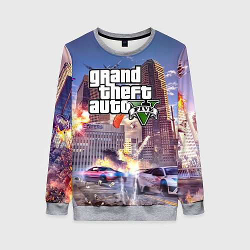 Женский свитшот ЭКШЕН Grand Theft Auto V / 3D-Меланж – фото 1