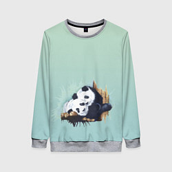 Свитшот женский Акварельные панды, цвет: 3D-меланж