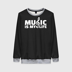 Свитшот женский Music is My Life, цвет: 3D-меланж