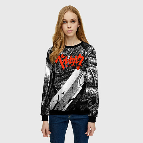 Женский свитшот BERSERK БЕРСЕРК / 3D-Черный – фото 3