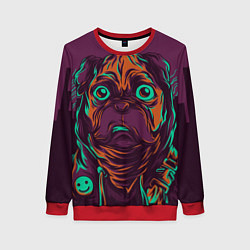 Свитшот женский Собака, цвет: 3D-красный