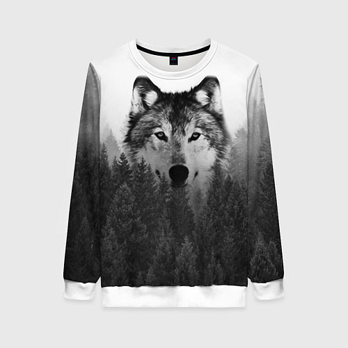 Женский свитшот Волк / 3D-Белый – фото 1