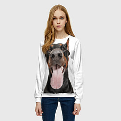 Свитшот женский Доберман Doberman, цвет: 3D-белый — фото 2