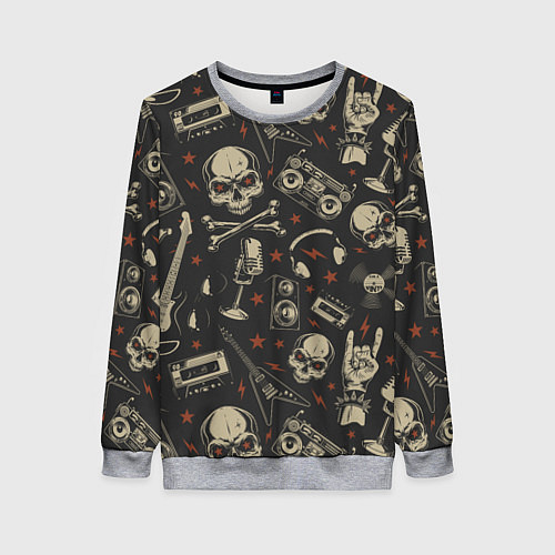 Женский свитшот Рок-музыка / 3D-Меланж – фото 1