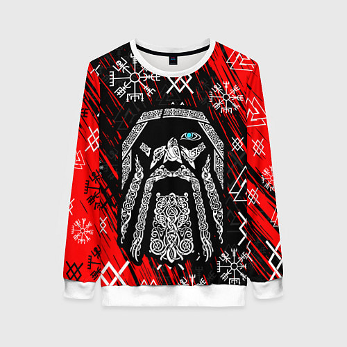 Женский свитшот БОГ ОДИН СИВОЛИКА / 3D-Белый – фото 1