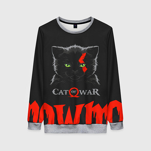 Женский свитшот Cat of war / 3D-Меланж – фото 1