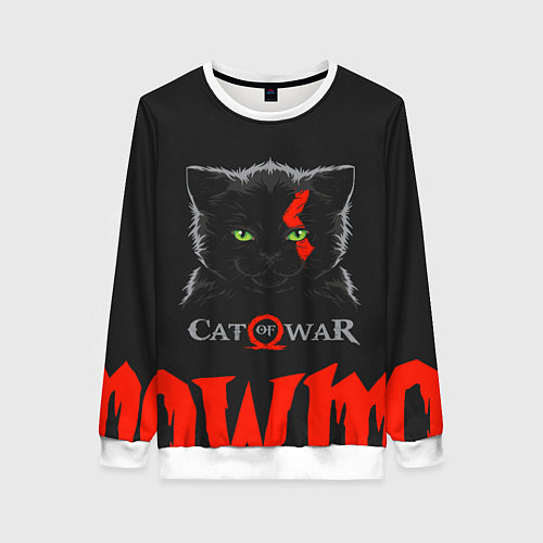 Женский свитшот Cat of war / 3D-Белый – фото 1