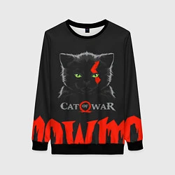 Свитшот женский Cat of war, цвет: 3D-черный